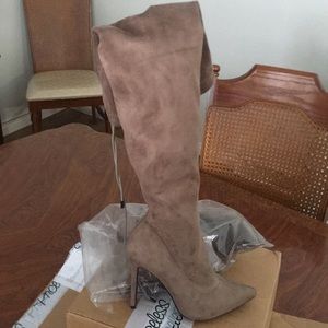 Never worn over-the-knee suede boots